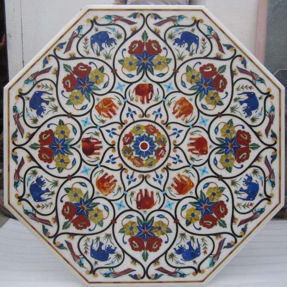 Marble Inlay Mosaic Table Top 02