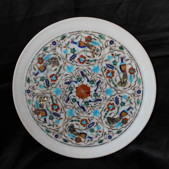 Round Marble Inlay Plates 03