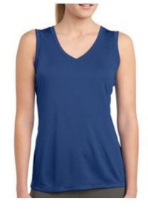Ladies Plain Sleeveless V Neck T-Shirt 01