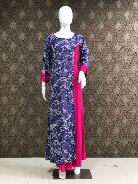 2241 Blue Ladies Rayon Kurtis