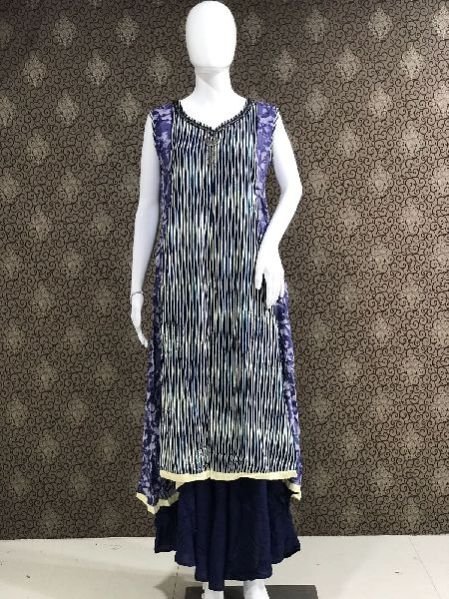 2246 Blue Ladies Rayon Kurtis