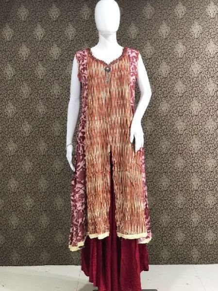 2246 Maroon Ladies Rayon Kurtis