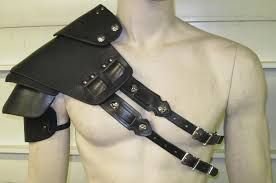 Black Leather Shoulder Armour