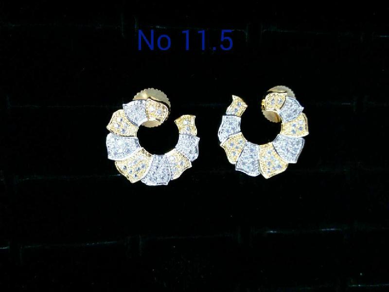 Brass American Diamond Ear Studs (No. 11.5)