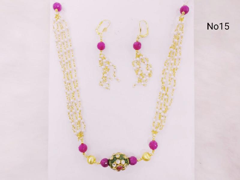 Brass American Diamond Necklace Set (No. 15) 04