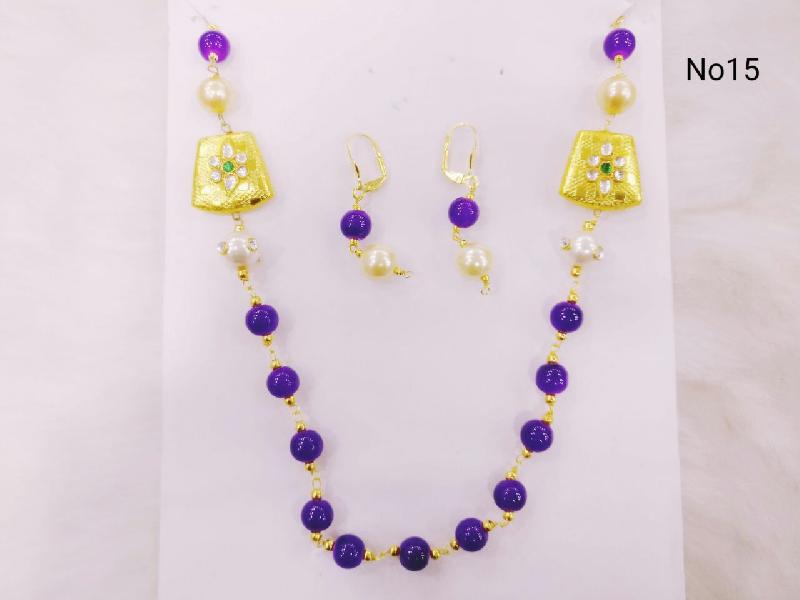 Brass American Diamond Necklace Set (No. 15) 05