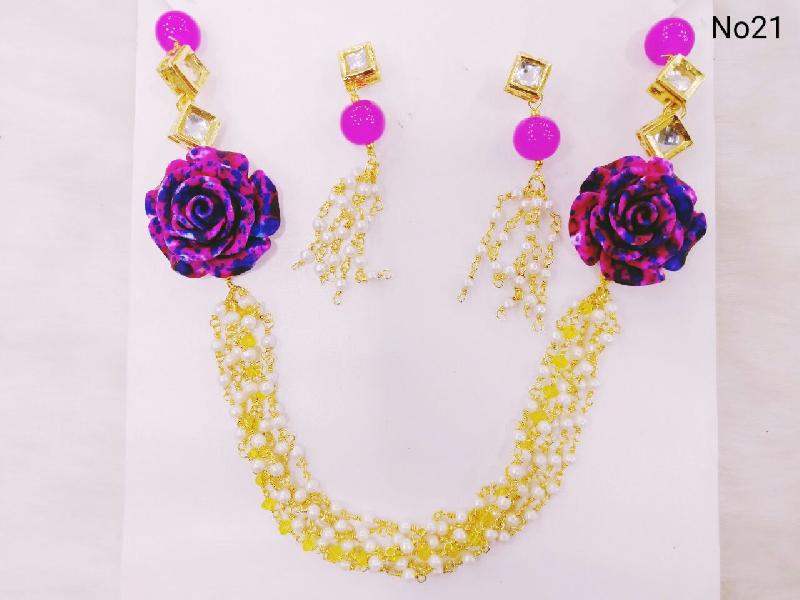 Brass American Diamond Necklace Set (No. 21) 01