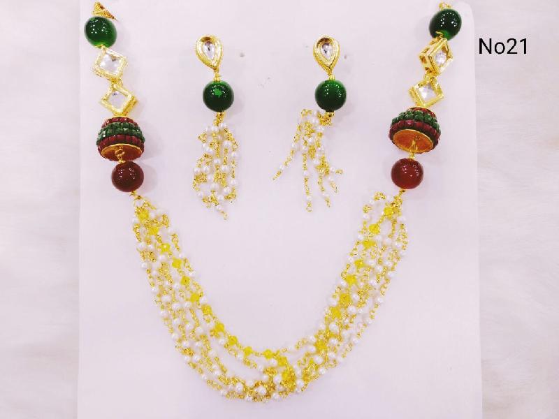 Brass American Diamond Necklace Set (No. 21) 06