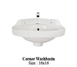 Corner Plain Wall Mounted Wash Basin