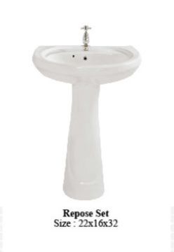 Repose Set Plain Pedestal Wash Basin