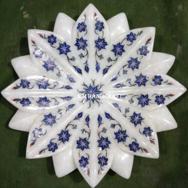 NM4002 Marble Flower Shaped Bowl