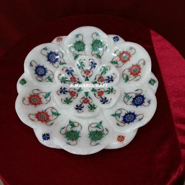 NM4007 Marble Flower Shaped Bowl