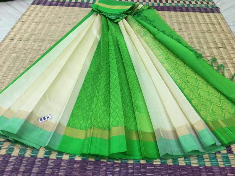 Kanchipuram Korvai Silk Cotton Saree (Code - 3400)