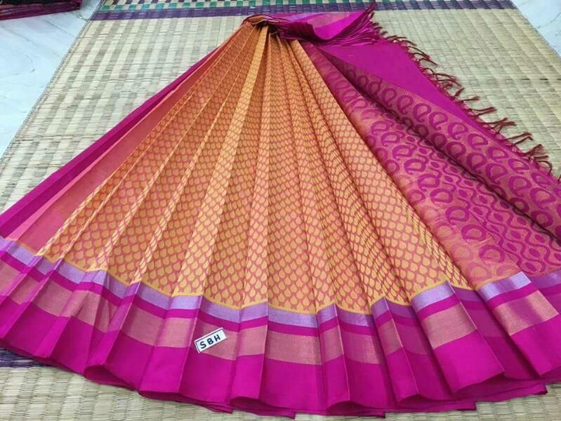 Kanchipuram Korvai Silk Cotton Saree (Code - 3800)