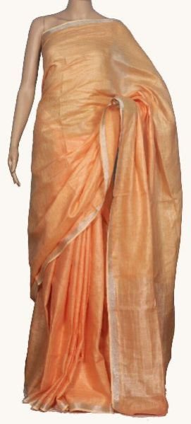 Linen Plain Sarees With Blouse 07