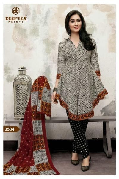 Printed Cotton Suit Material With Cotton Dupatta (3504)