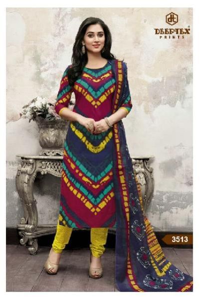 Printed Cotton Suit Material With Cotton Dupatta (3513)