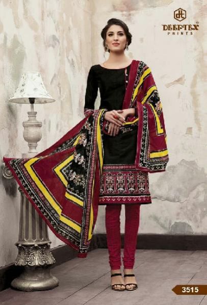 Printed Cotton Suit Material With Cotton Dupatta (3515)
