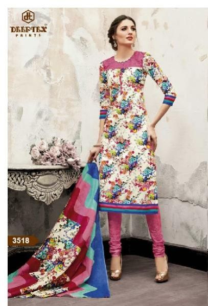 Printed Cotton Suit Material With Cotton Dupatta (3518)