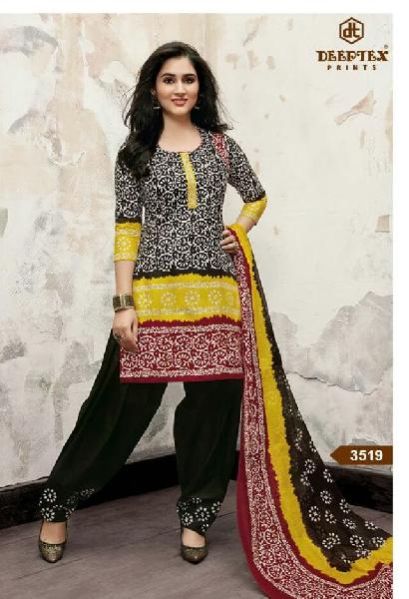 Printed Cotton Suit Material With Cotton Dupatta (3519)