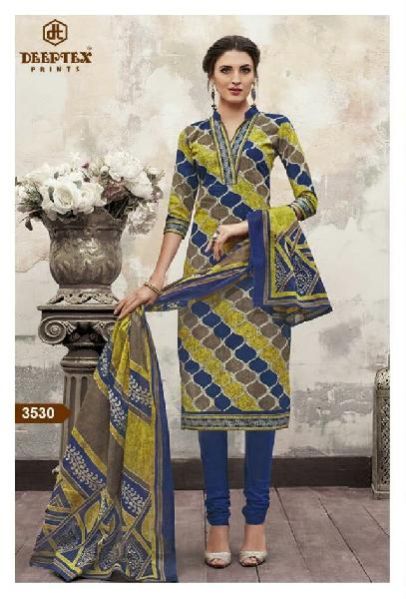 Printed Cotton Suit Material With Cotton Dupatta (3530)