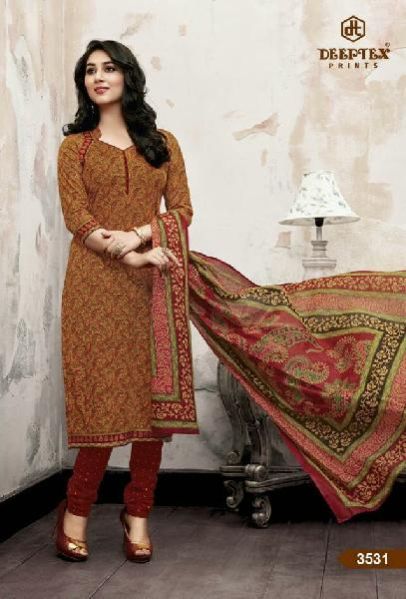 Printed Cotton Suit Material With Cotton Dupatta (3531)