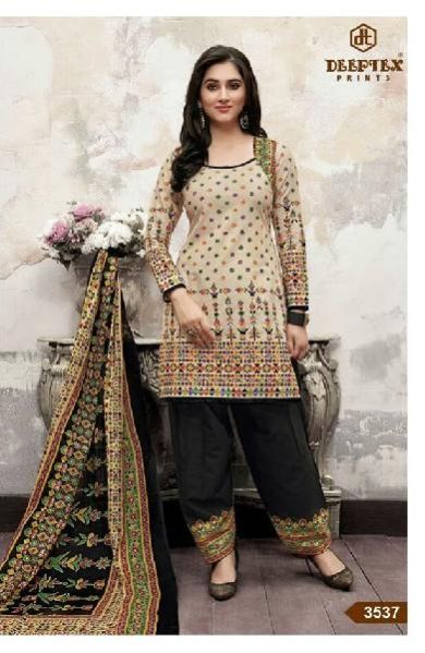 Printed Cotton Suit Material With Cotton Dupatta (3537)