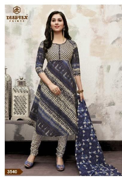 Printed Cotton Suit Material With Cotton Dupatta (3540)