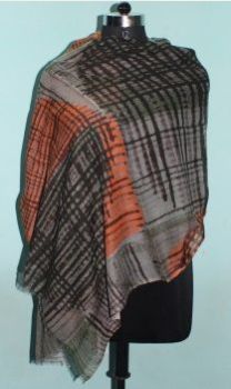 Printed Wool Silk Shawl 02