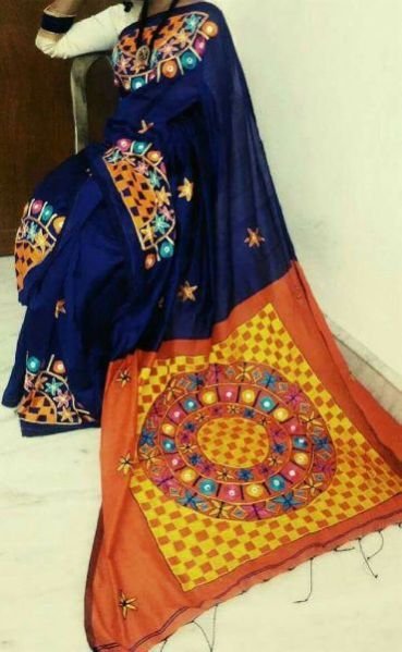 Kachchi Work Handloom Cotton Silk Saree 05