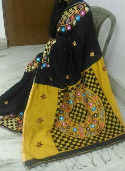 Kachchi Work Handloom Cotton Silk Saree 08