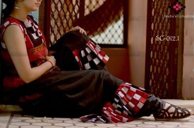 Front Open Ikkat Top & Butterfly Pant (sc012.1)