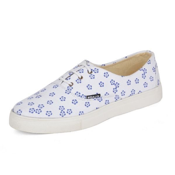Printed White Ladies Sneaker