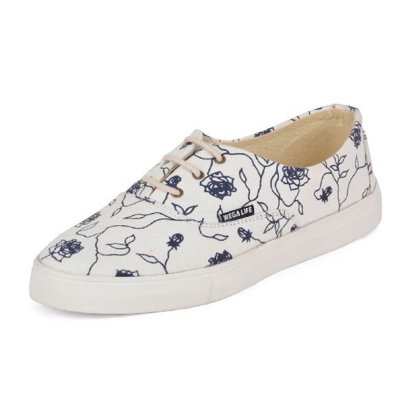 Printed White Ladies Sneaker
