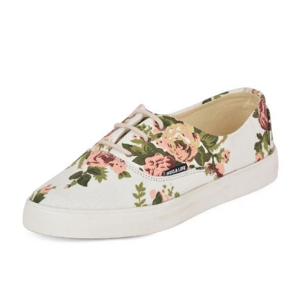 Printed White Ladies Sneaker