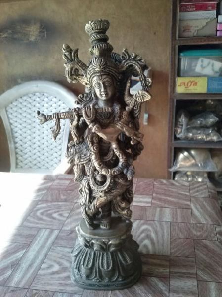 Brass Krishna Statue 01