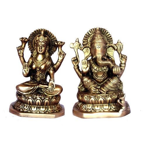 Brass Laxmi Ganesh Statue 01