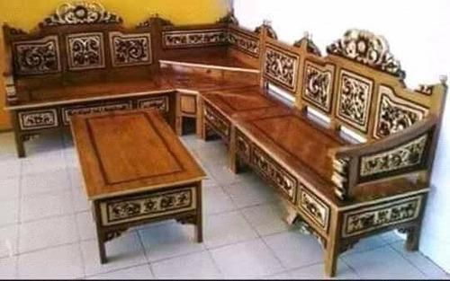 Carved Wooden Sofa 01