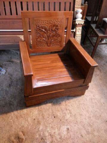 Carved Wooden Sofa 02