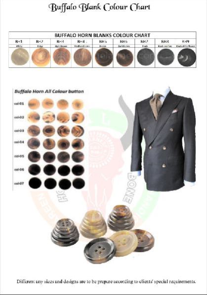 Buffalo Horn Blank Button 06