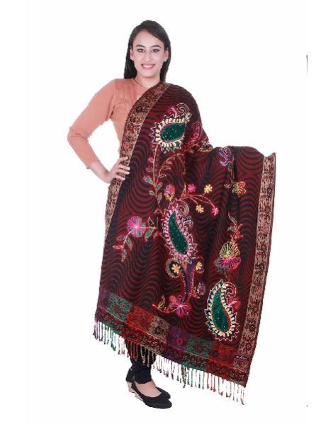 Embroidered Viscose Shawl 03