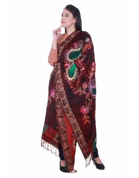 Embroidered Viscose Shawl 04