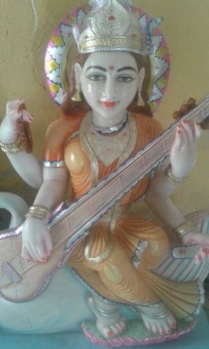 Marble Saraswati Mata Statue 01