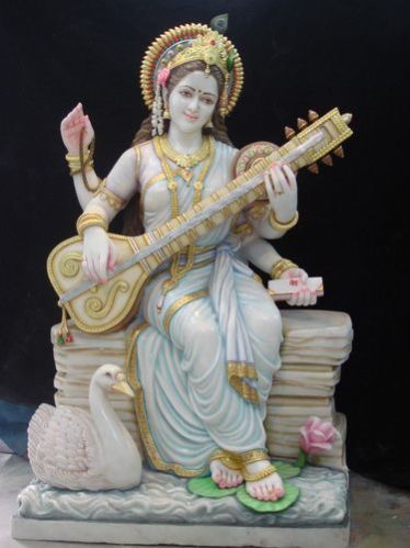 Marble Saraswati Mata Statue 02