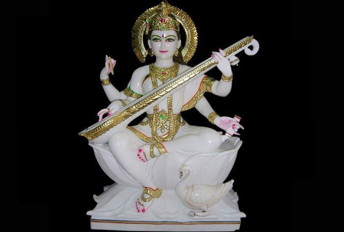 Marble Saraswati Mata Statue 03