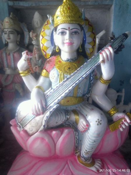 Marble Saraswati Mata Statue 04