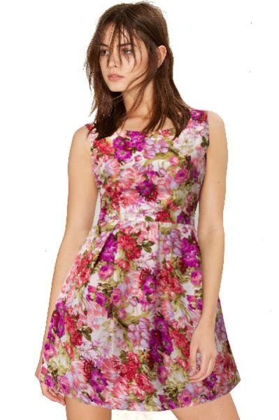 D-19 Floral Pink Western Dress