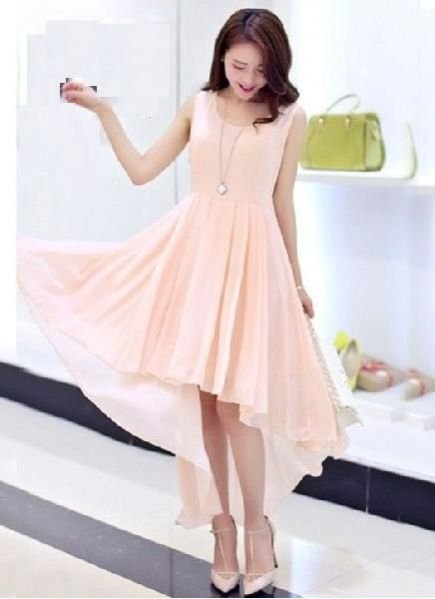 D-43 Burger Peach Western Dress