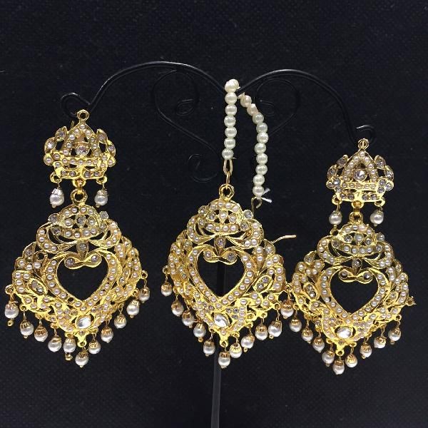 Fashion Earrings With Maang Tikka 02