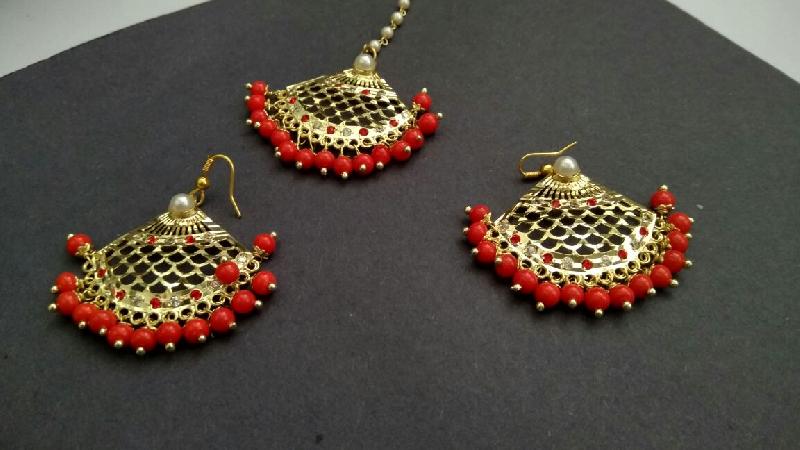Fashion Earrings With Maang Tikka 11